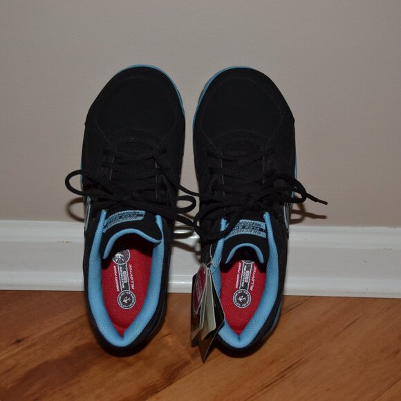 Skechers Work NWT Synergy Sandlot Alloy Toe Black/Teal Lace up Work shoes, 9 - Picture 5 of 15